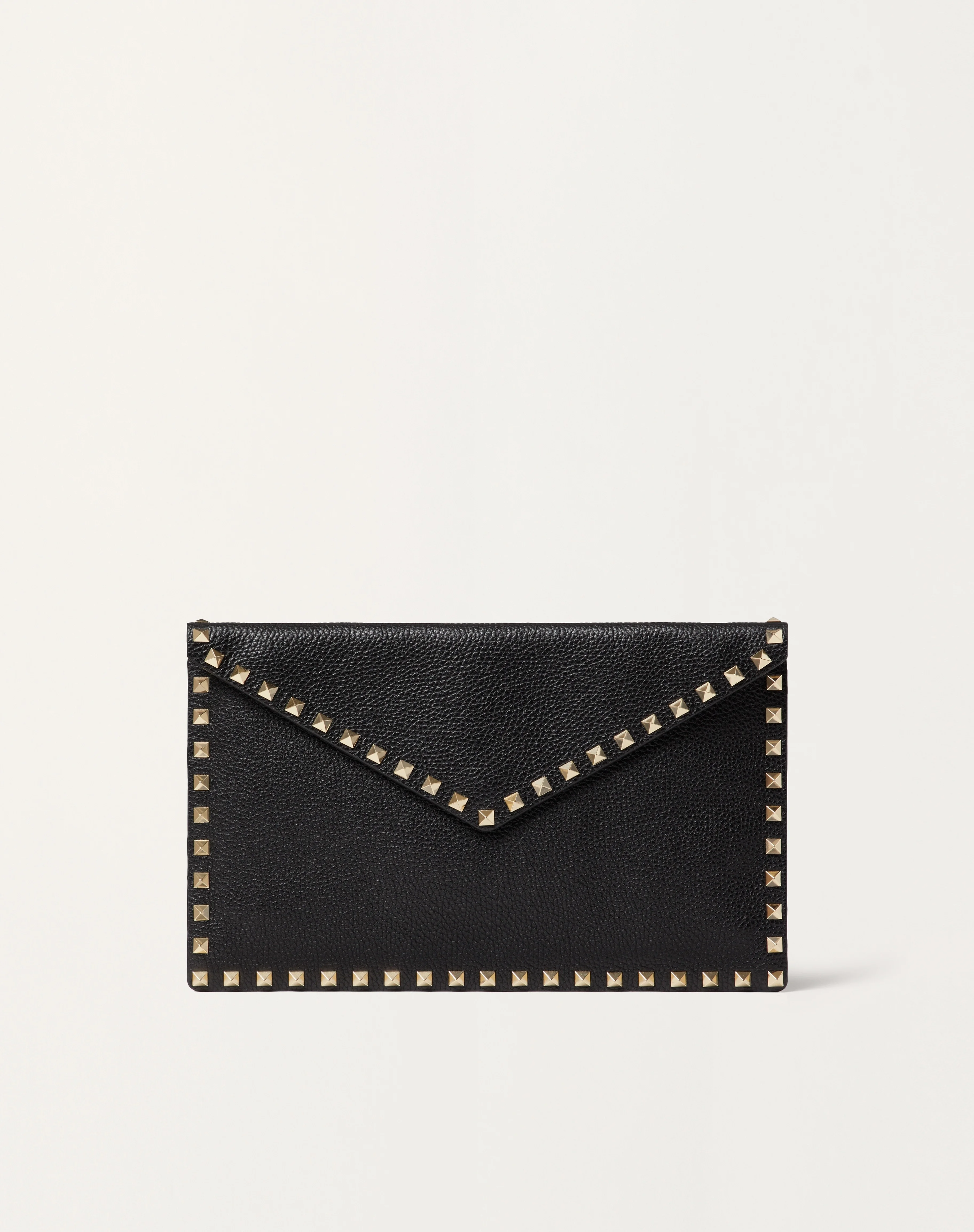 ROCKSTUD GRAINY CALFSKIN ENVELOPE POUCH - 1