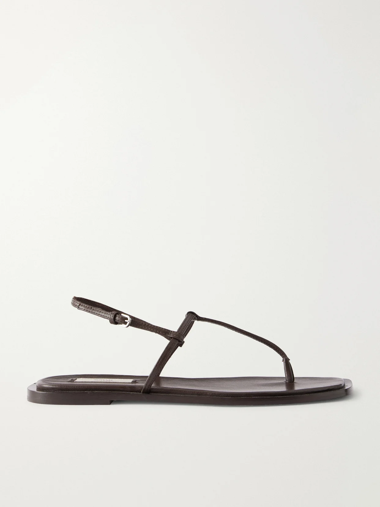 T-strap Leather Flats - 1
