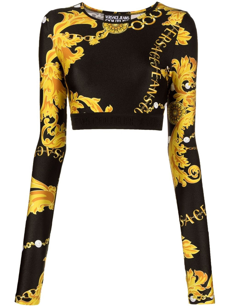 Logo Couture-print crop top 1