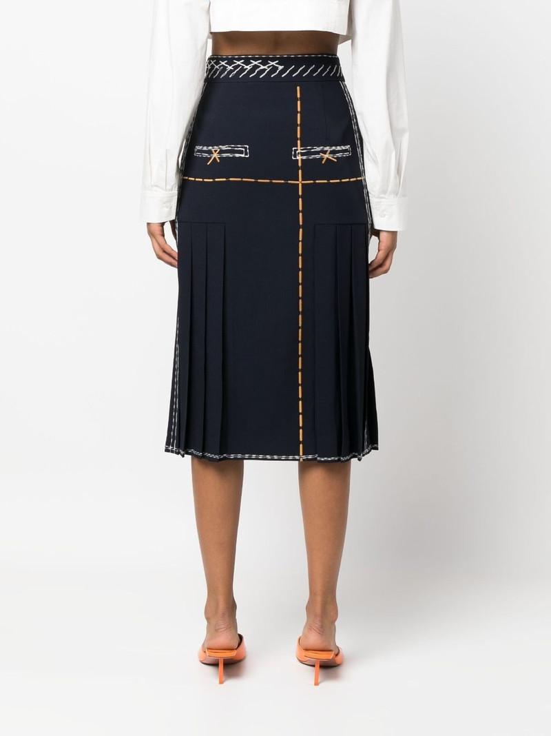 contrast-stitching high-rise midi skirt 4