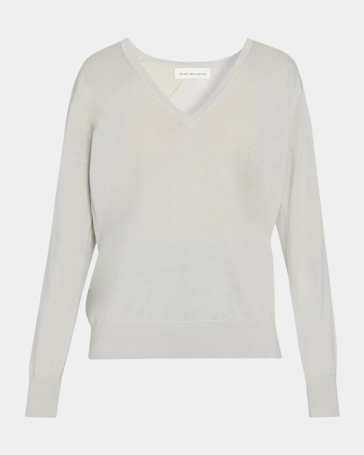 Diamond Ajoure Stitch V-Neck Sweater - 1