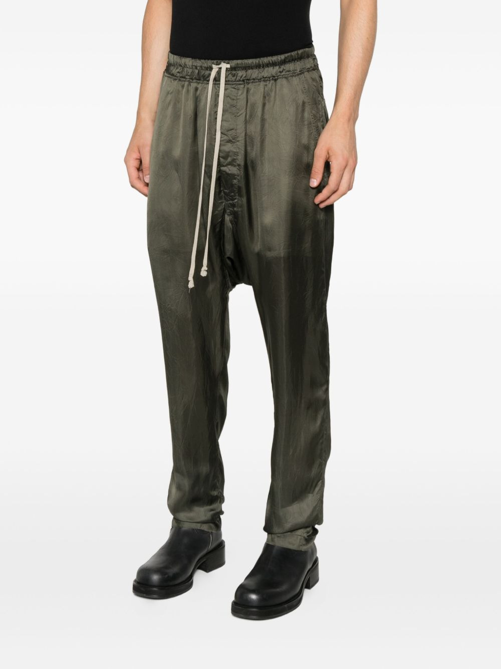 drawstring silk trousers - 3