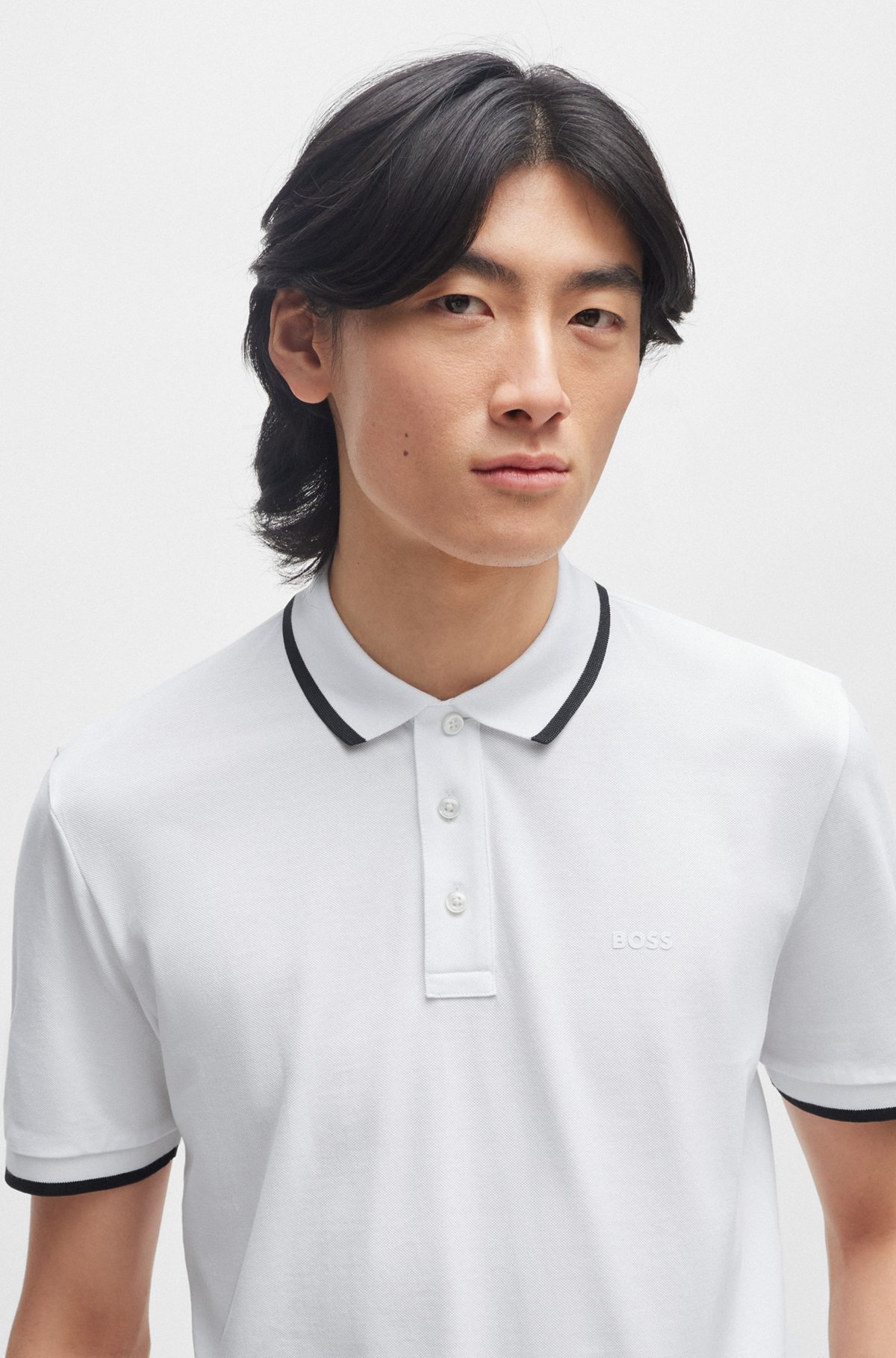 COTTON-PIQUÉ POLO SHIRT WITH LOGO DETAIL - 3