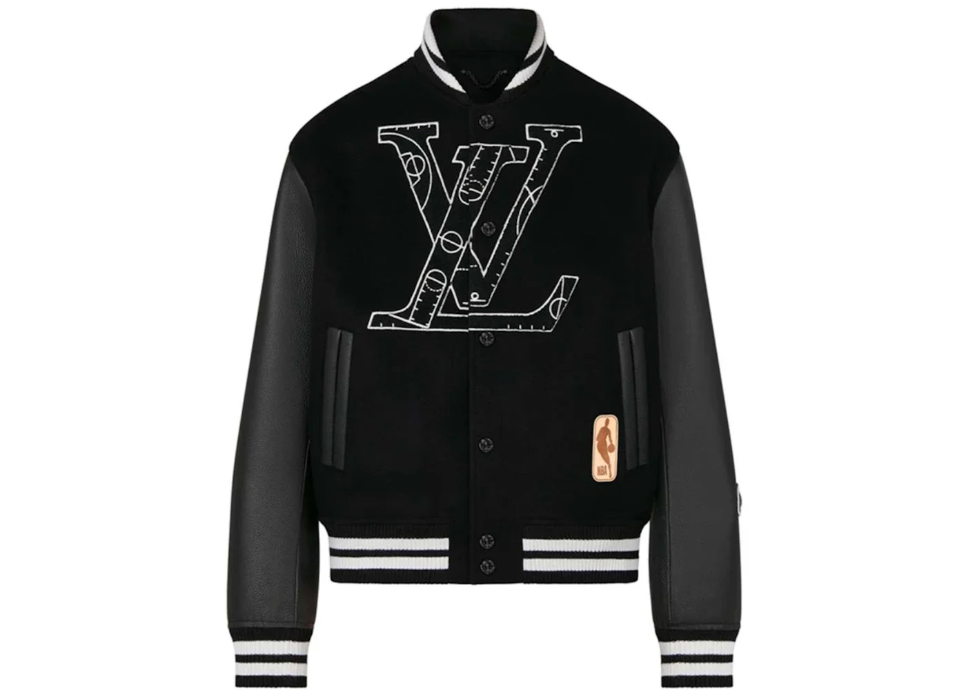 Louis Vuitton x NBA Leather Basketball Jacket Black - 1