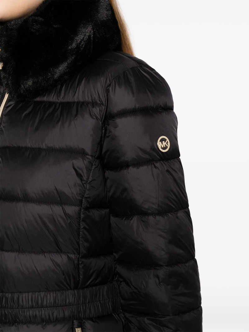 faux-fur collar quilted jacket 5