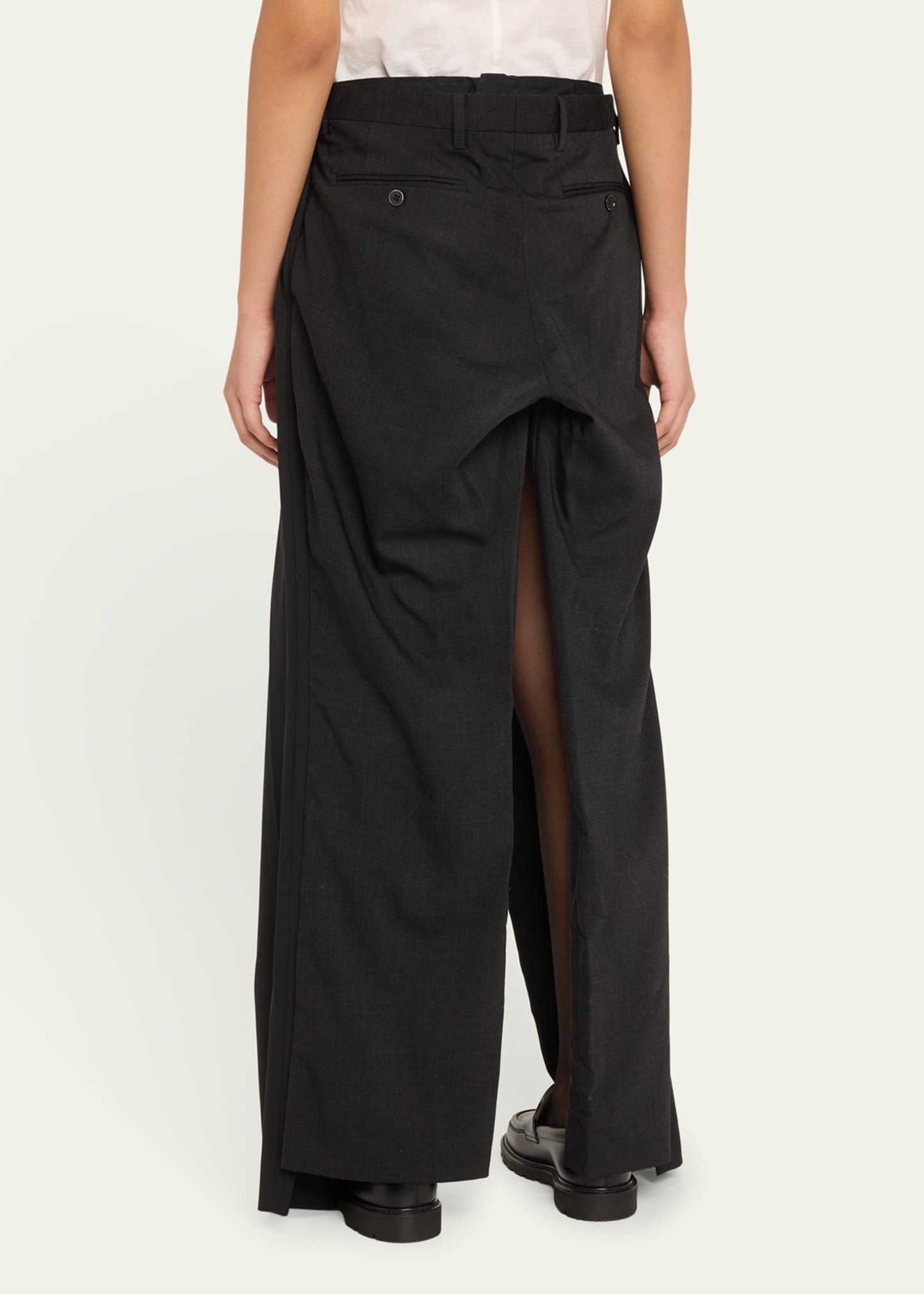Double Suit Tapered Wool Pants - 3