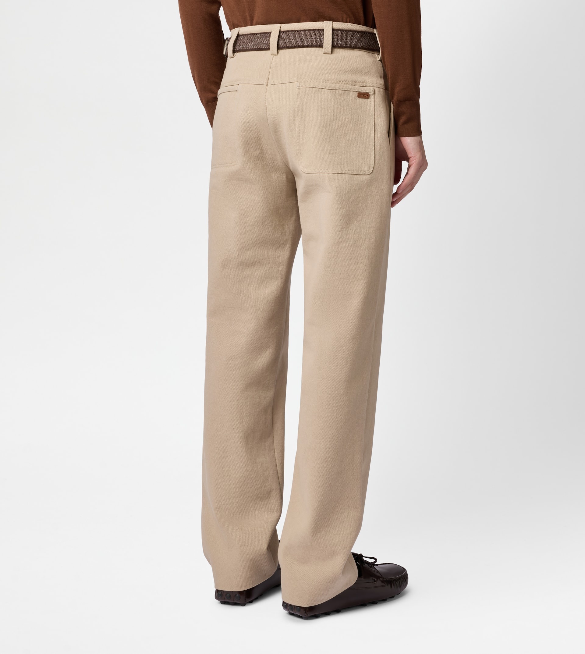 RELAXED FIT CHINO PANTS IN COTTON - BEIGE - 4