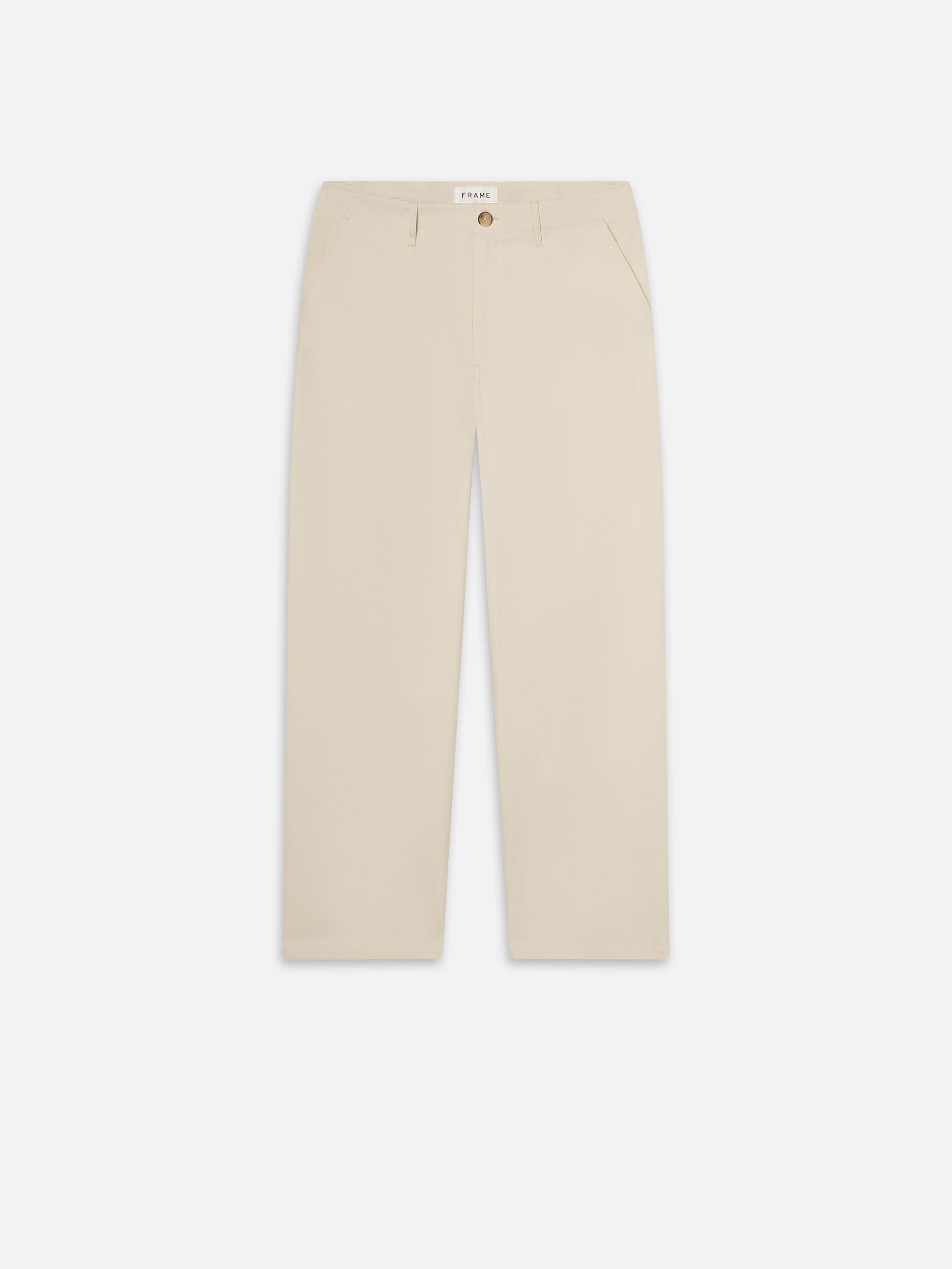 Cotton Relaxed Trousers in Beige - 1