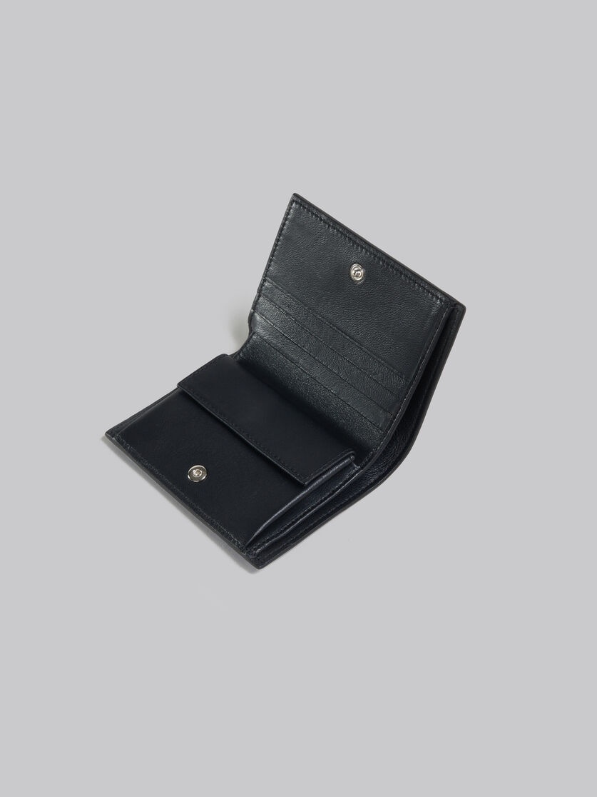 BLUE LEATHER BIFOLD WALLET WITH MARNI MENDING - 4