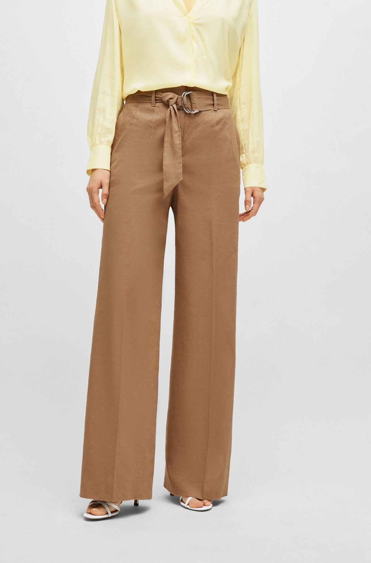 RELAXED-FIT TROUSERS IN A LINEN BLEND - 2