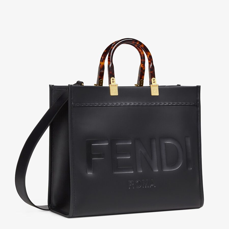 Black leather shopper - 3