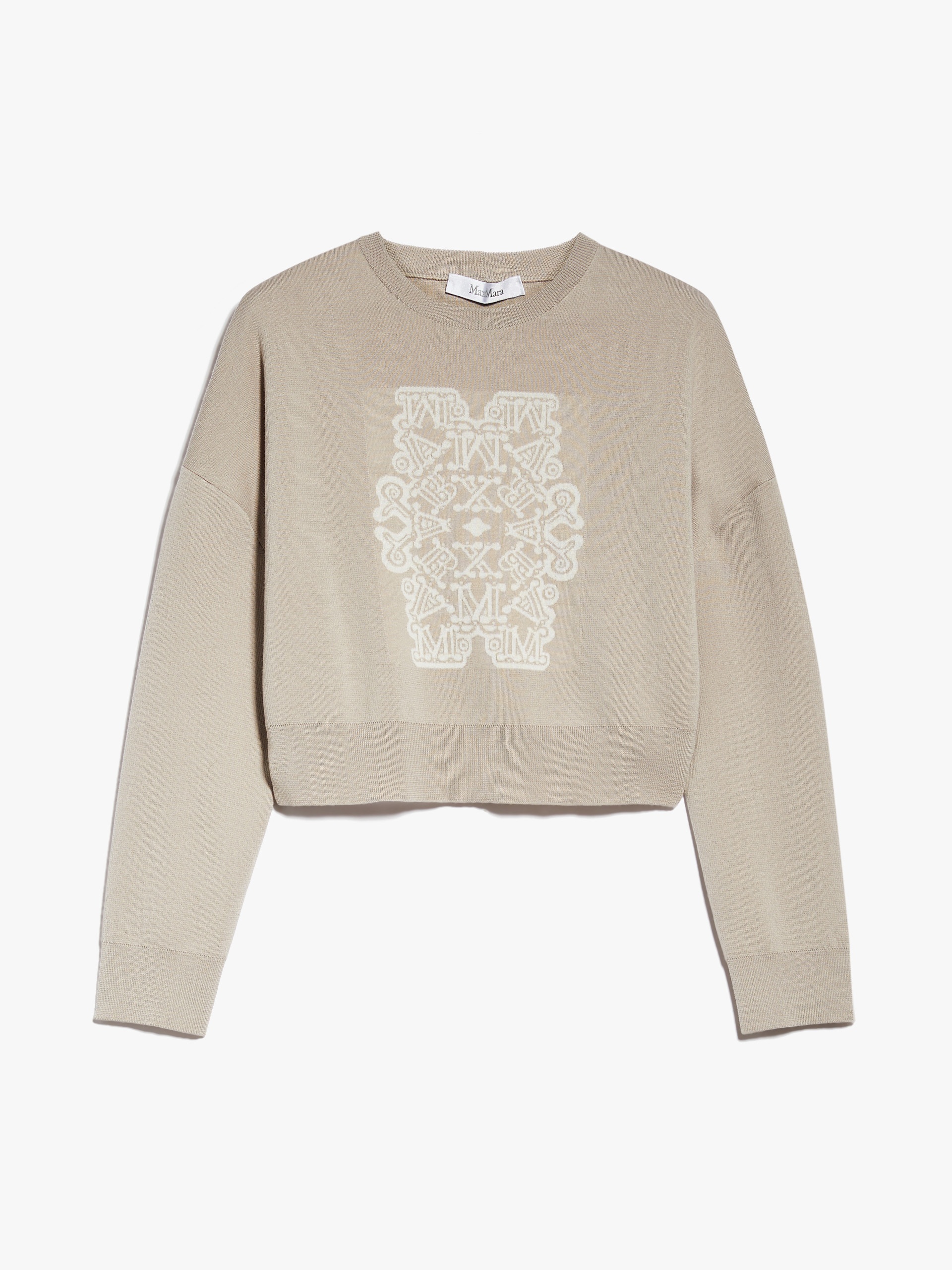 SIR Cropped jumper in jacquard wool - 1