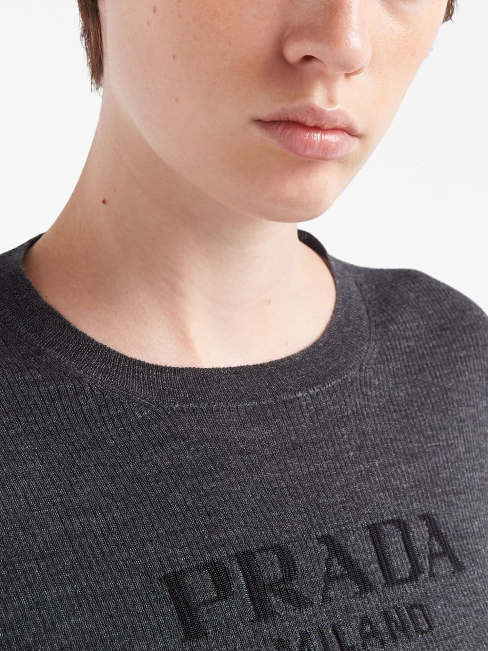 logo-intarsia wool jumper - 4