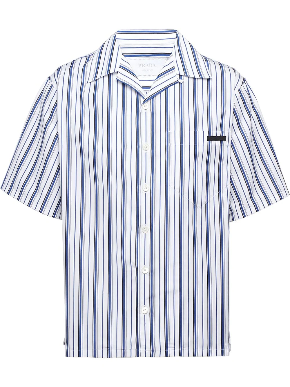 striped logo detail shirt - 1