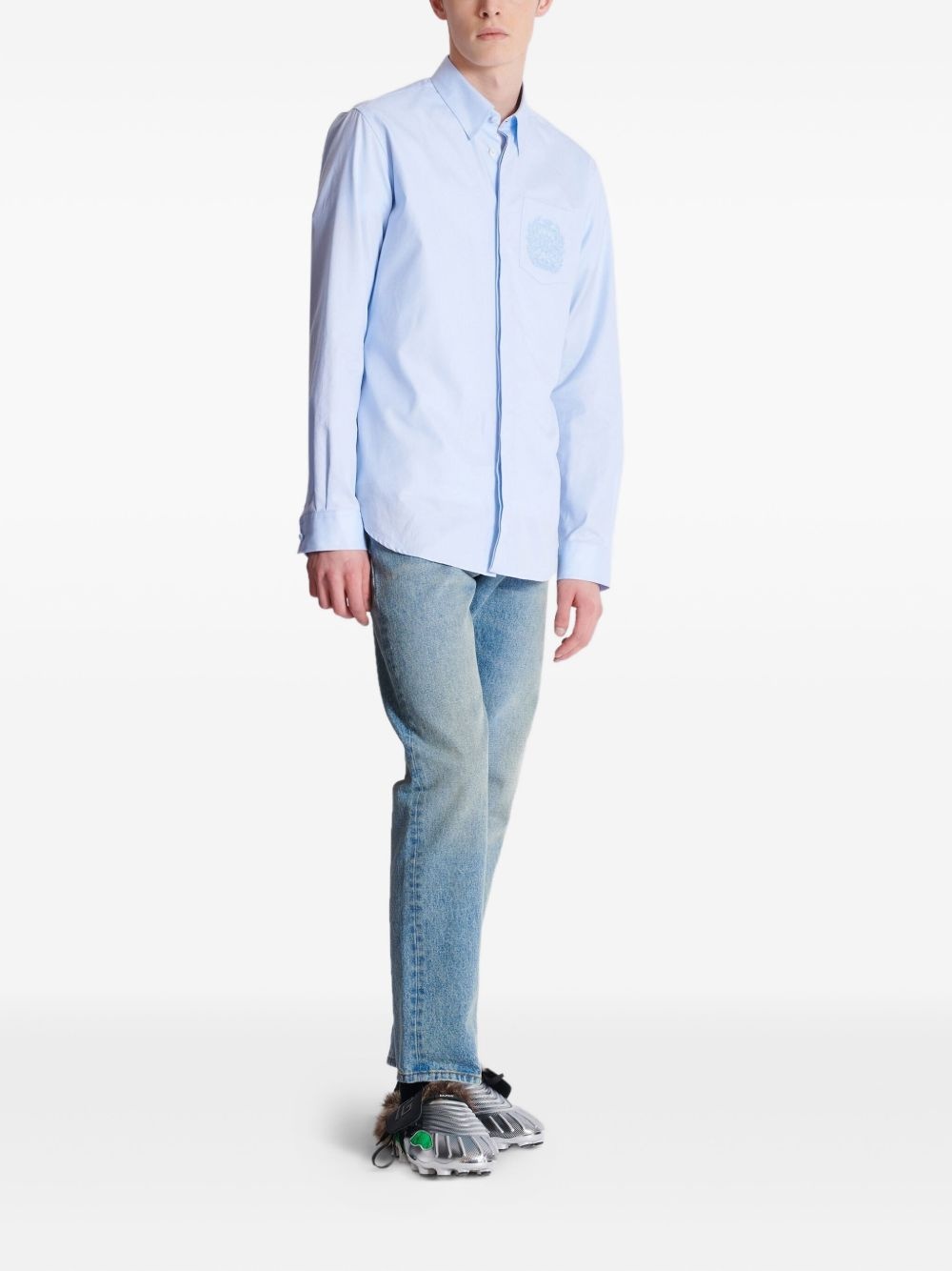 logo-embroidered shirt - 5