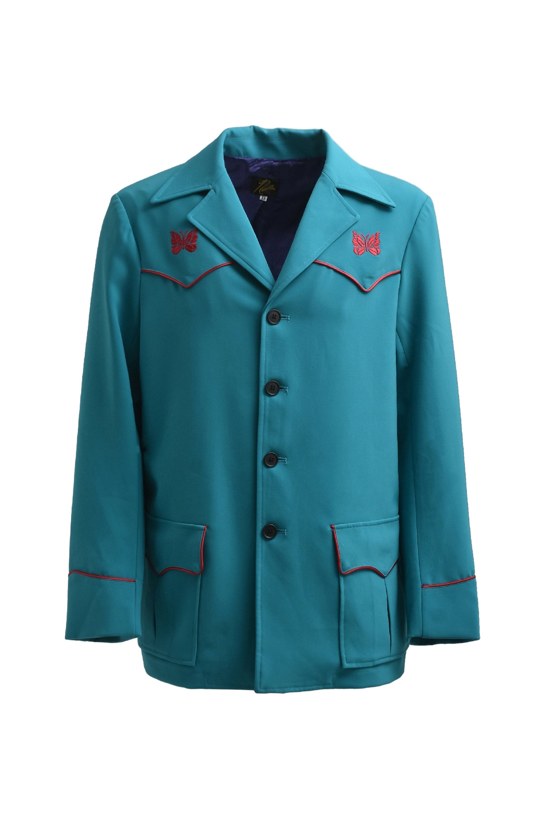 NEEDLES WESTERN LEISURE JACKET - PE/PU DOUBLE CLOTH / TURQUOISE | REVERSIBLE