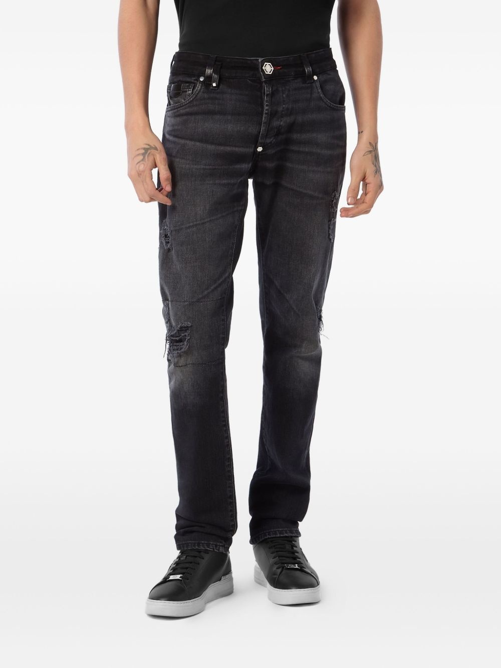 distressed-detail jeans - 2