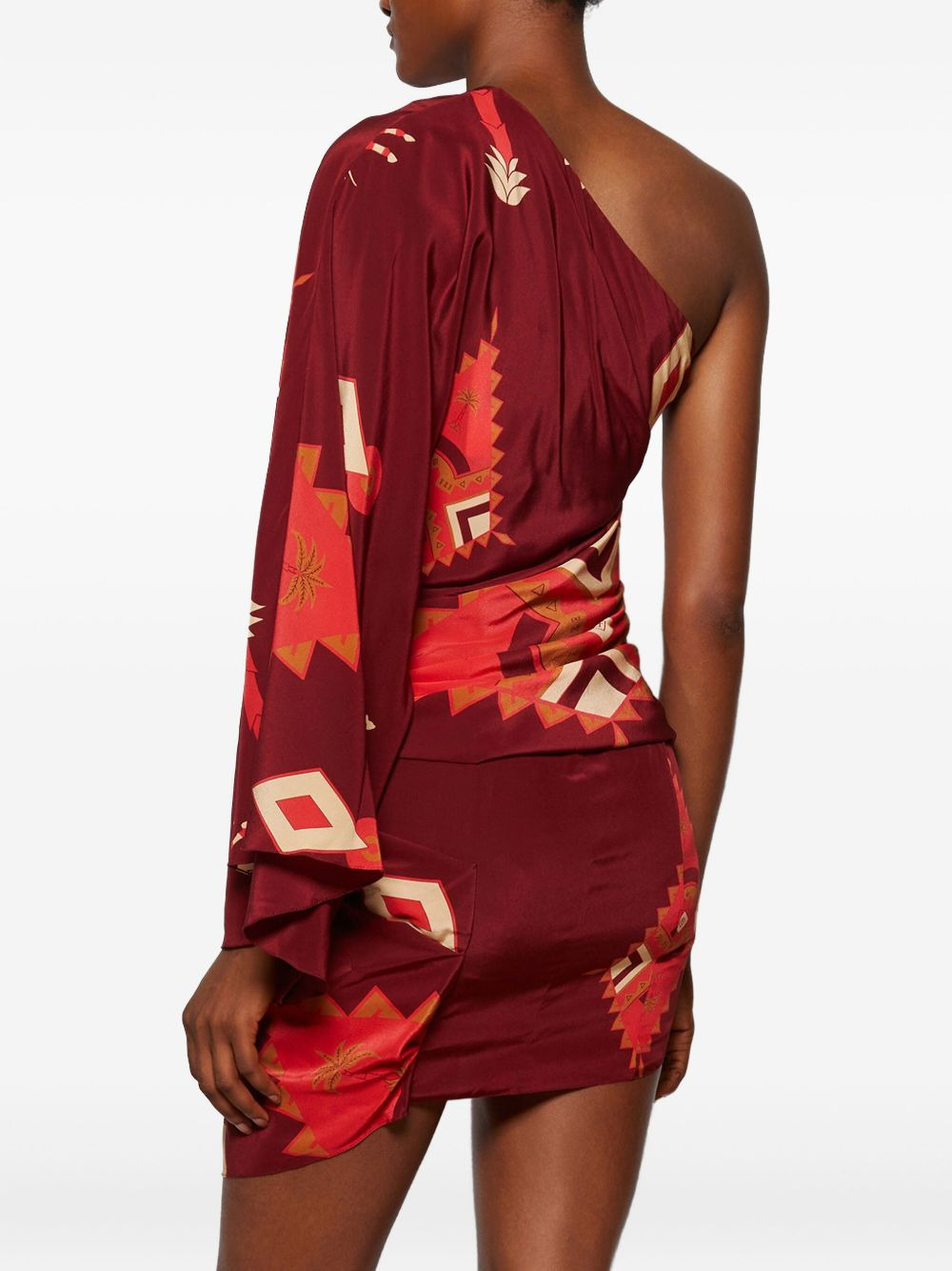 one-shoulder print mini dress - 5
