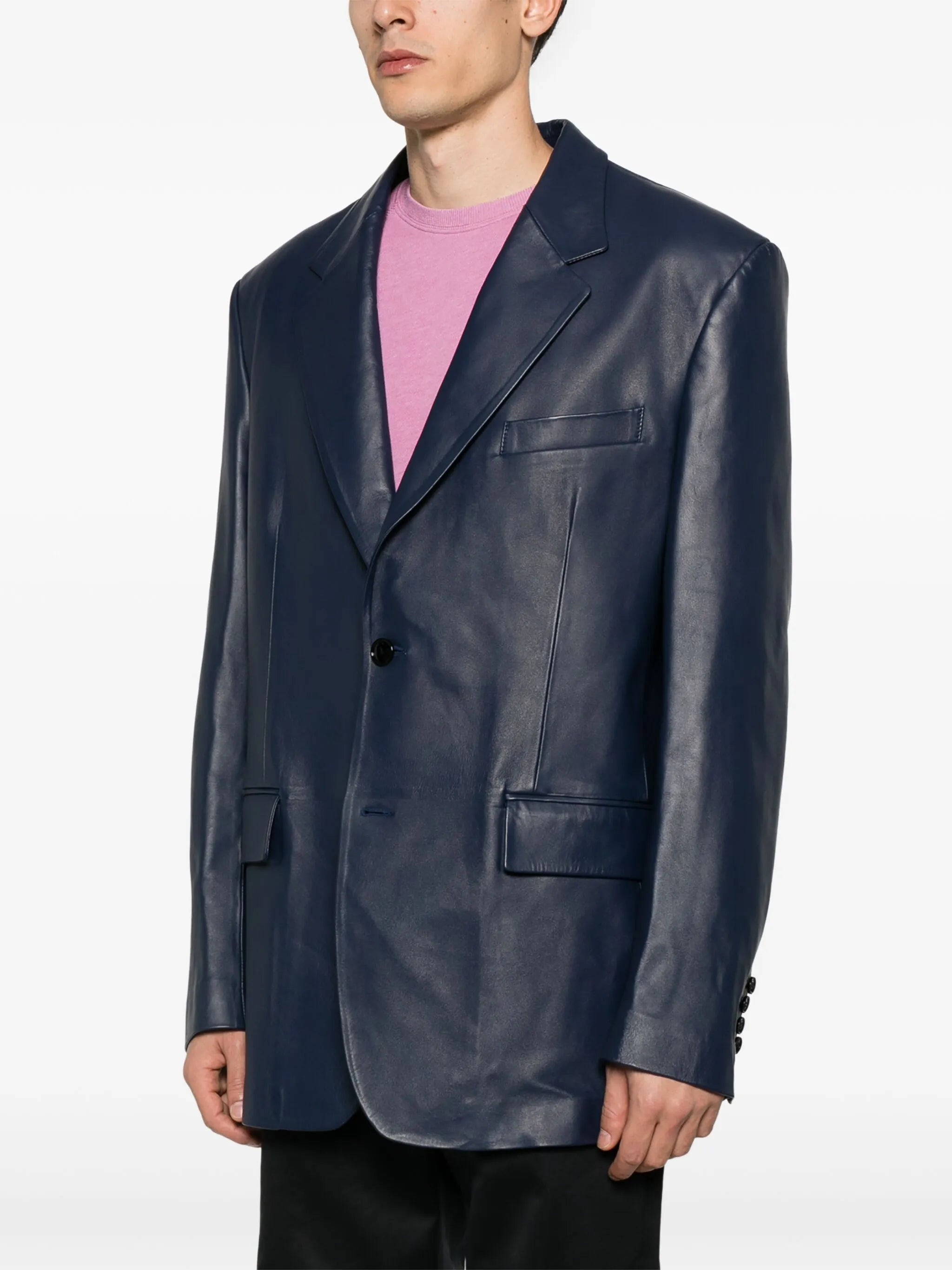 leather blazer - 3