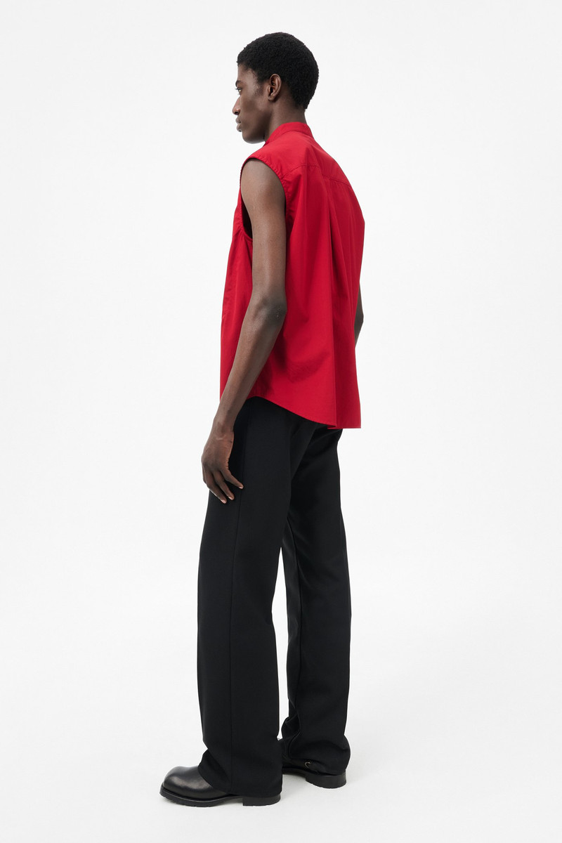 Wing Shirt Sleeveless Lipstick Red Super Poplin 4