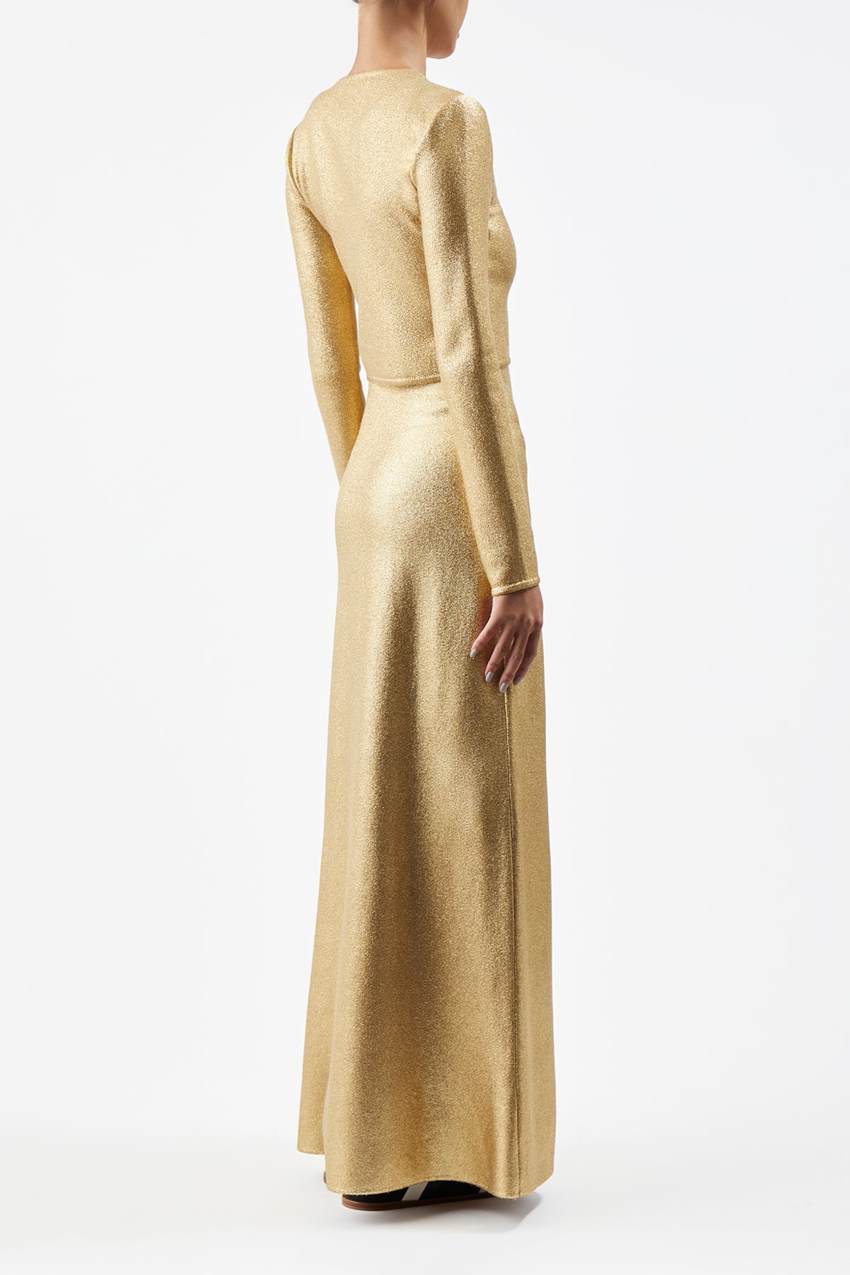 Katia Knit Cardigan in Gold Merino Wool - 4