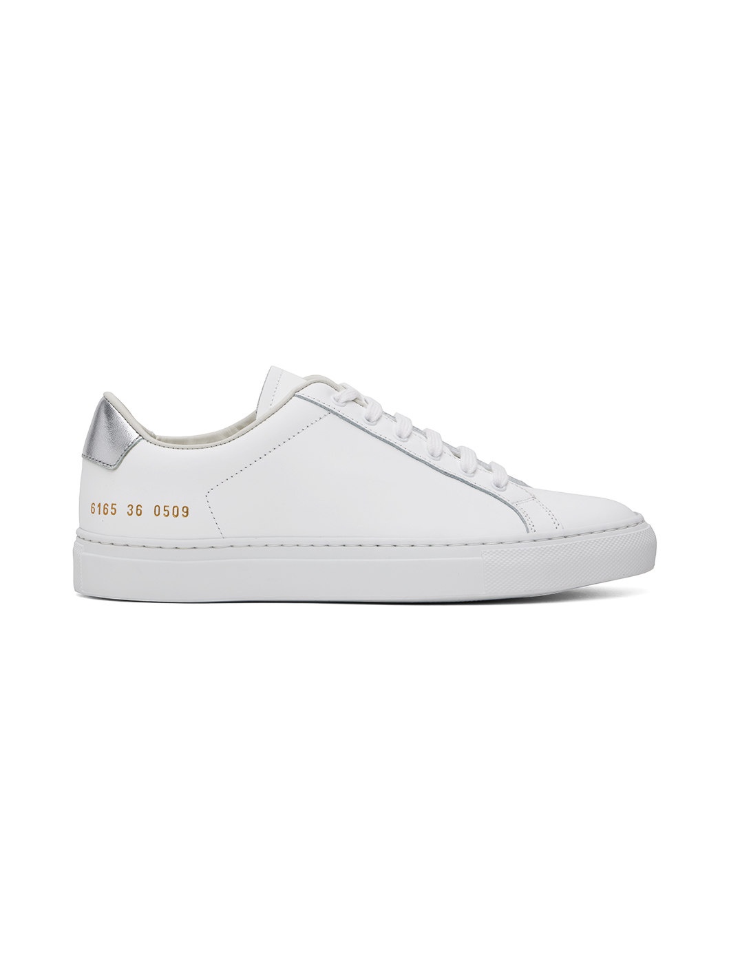 White & Silver Retro Classic Sneakers - 1