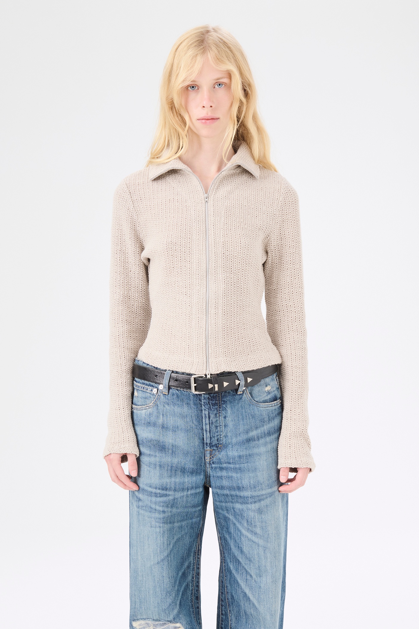 Slim Zip Longsleeve Musk Dusk Rope Weave - 3
