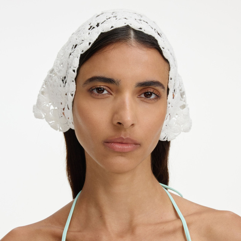 White Crochet Bandana 4