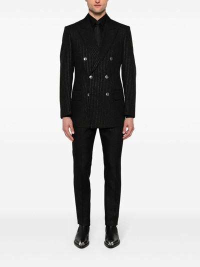 TOM FORD metallic-striped tapered trousers outlook