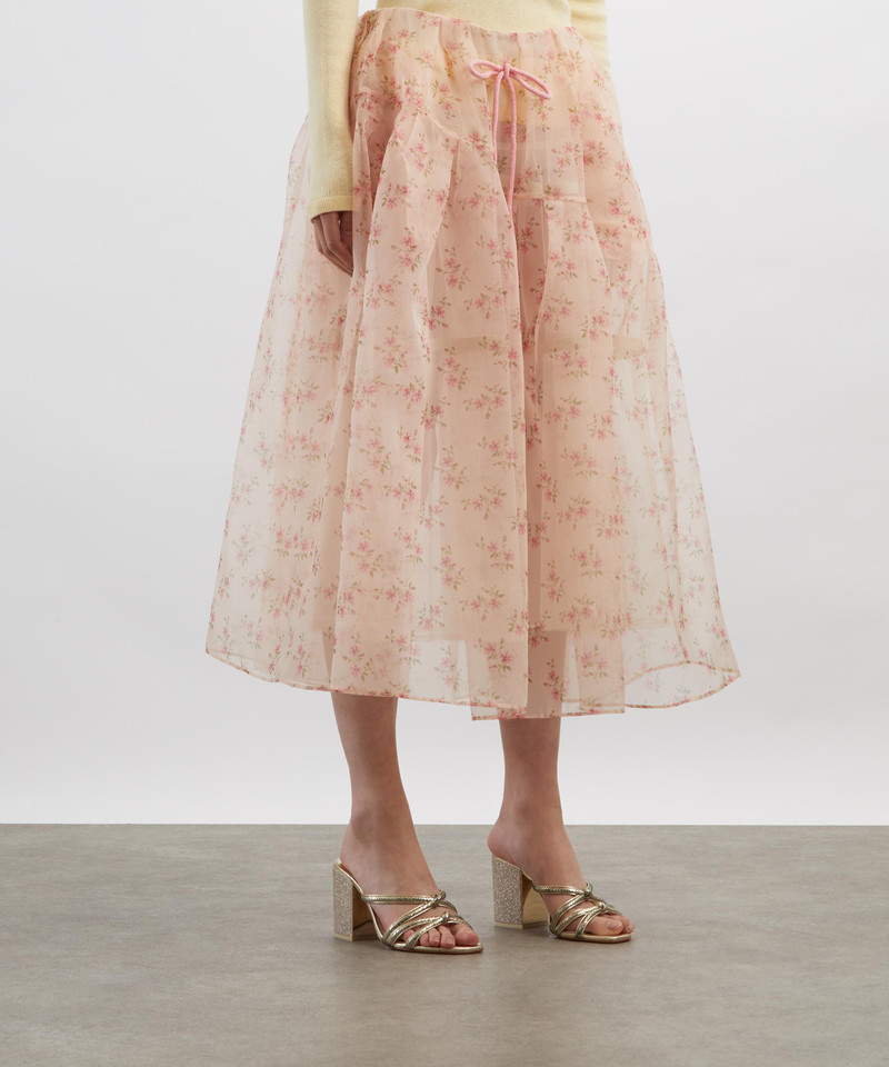 Simone Rocha Sheer Overlay Long Flounce Skirt outlook