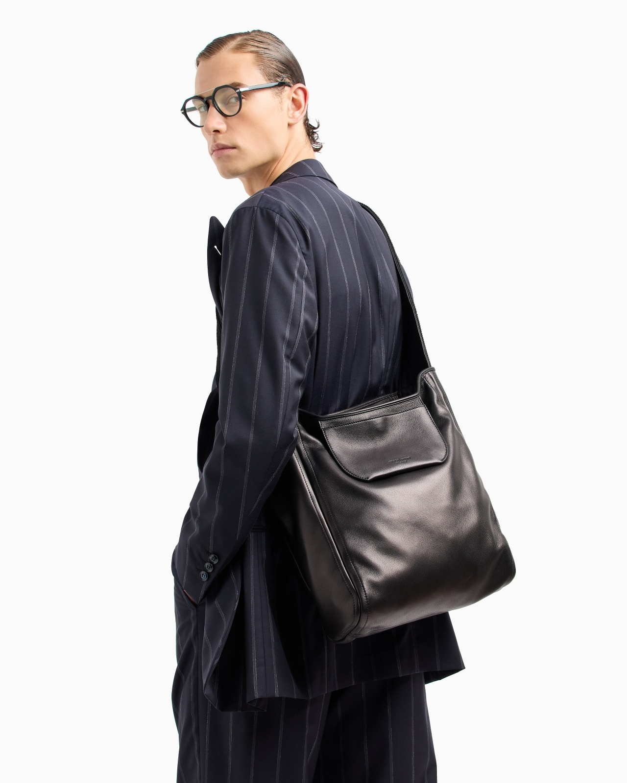 HERITAGE LINE DOUBLE-BREASTED PINSTRIPED SUIT IN VIRGIN WOOL - 7
