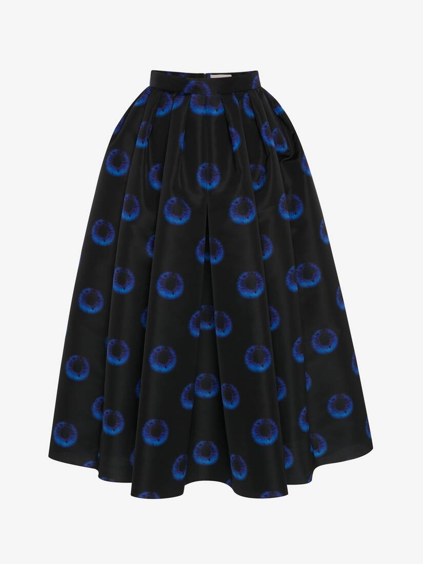Women's Iris Gathered Midi Skirt in Midnight Blue - 1