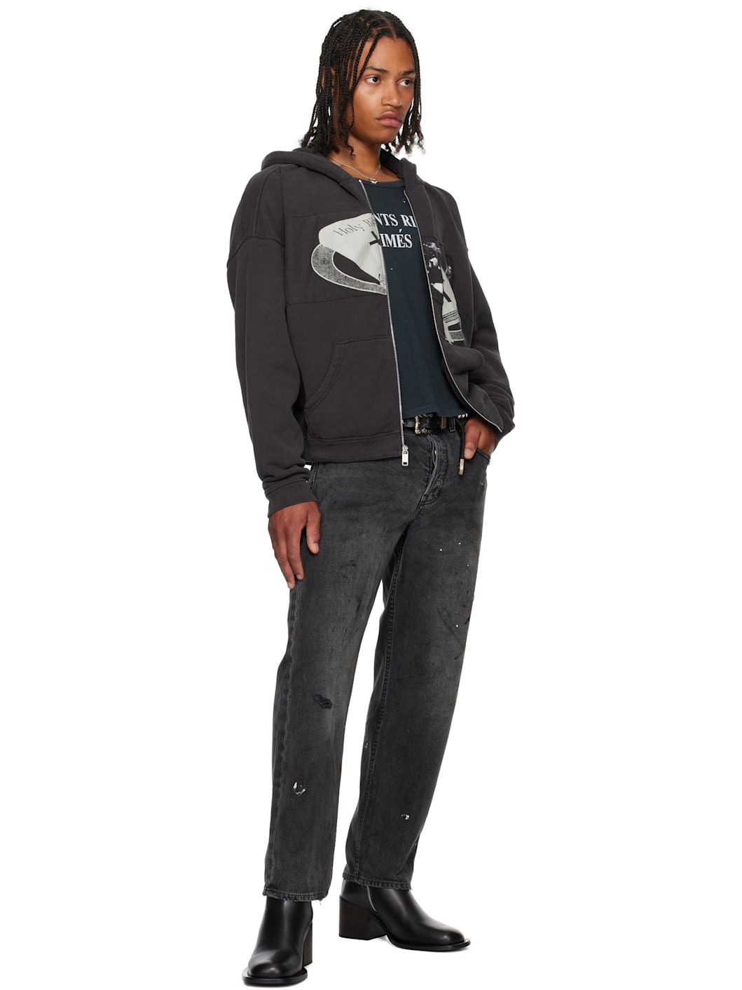 Black Holy Bible 'Assemblage' Baggy Zip Hoodie - 4