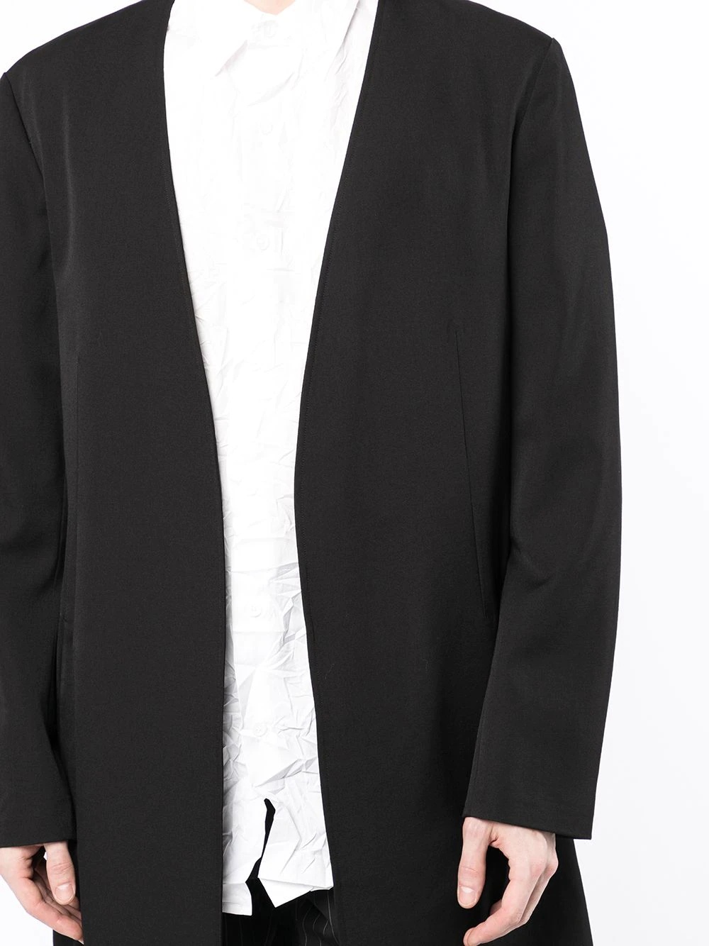 tailored longline wool blazer - 5