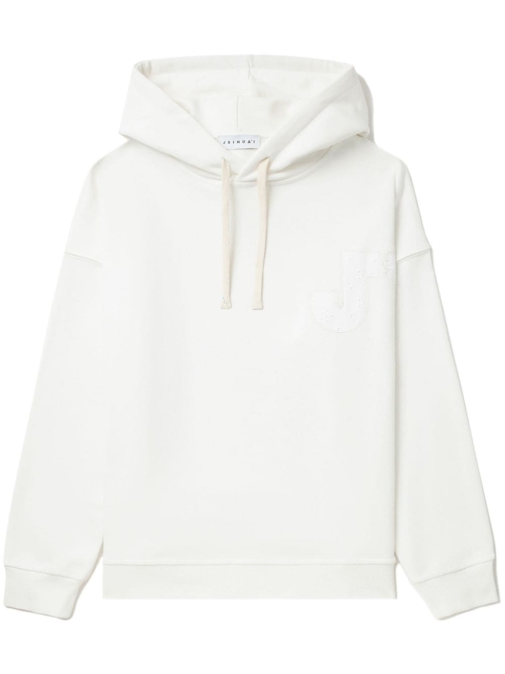 slogan-print cotton hoodie - 1