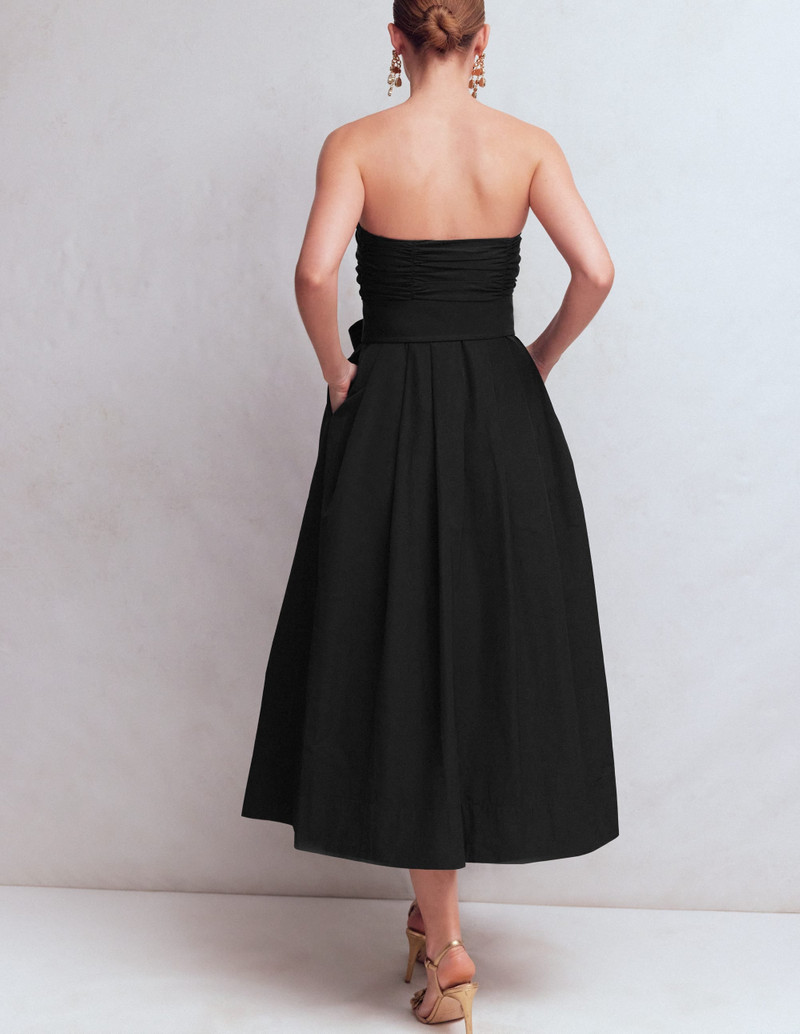 Strapless Taffeta Dress-Black 5