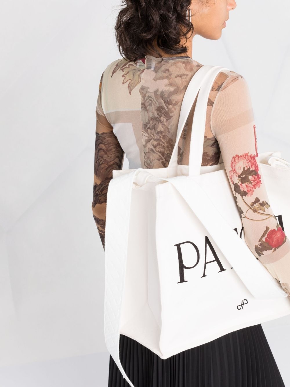 Patou logo print tote bag - 3