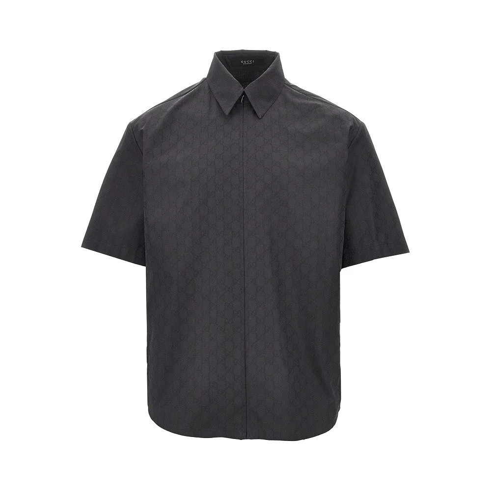 Gucci GG Poplin Shirt with Zip Black - 1