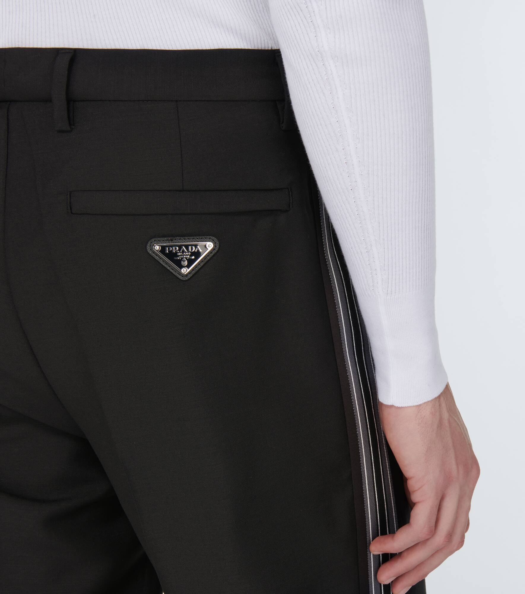 Mohair and wool logo pants - 6