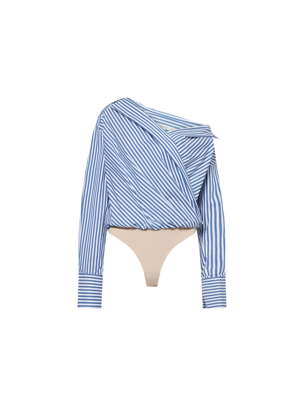 The Cut Layered Wrap-Front Cotton-Blend Shirt Body - 1