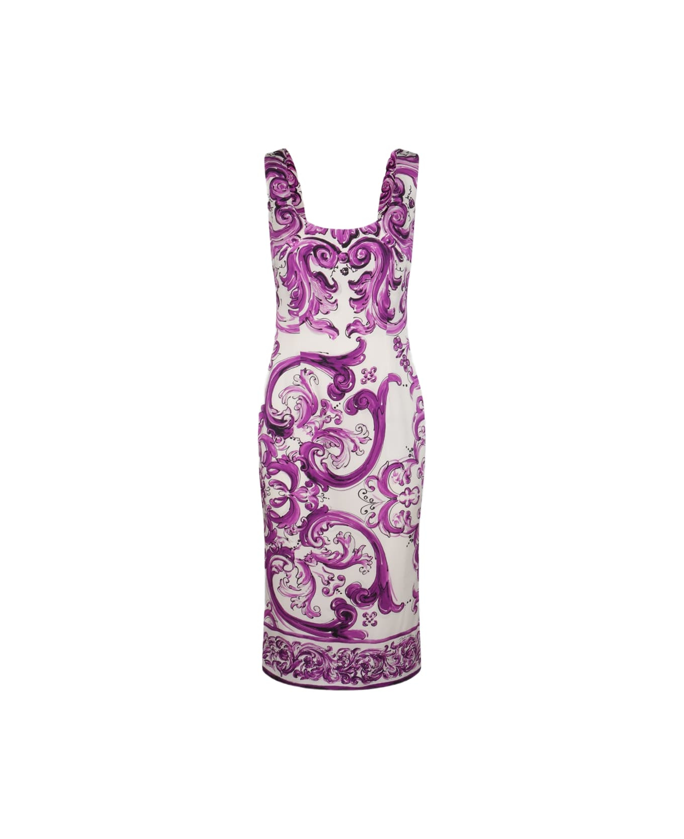 White And Purple Silk Dress - 1