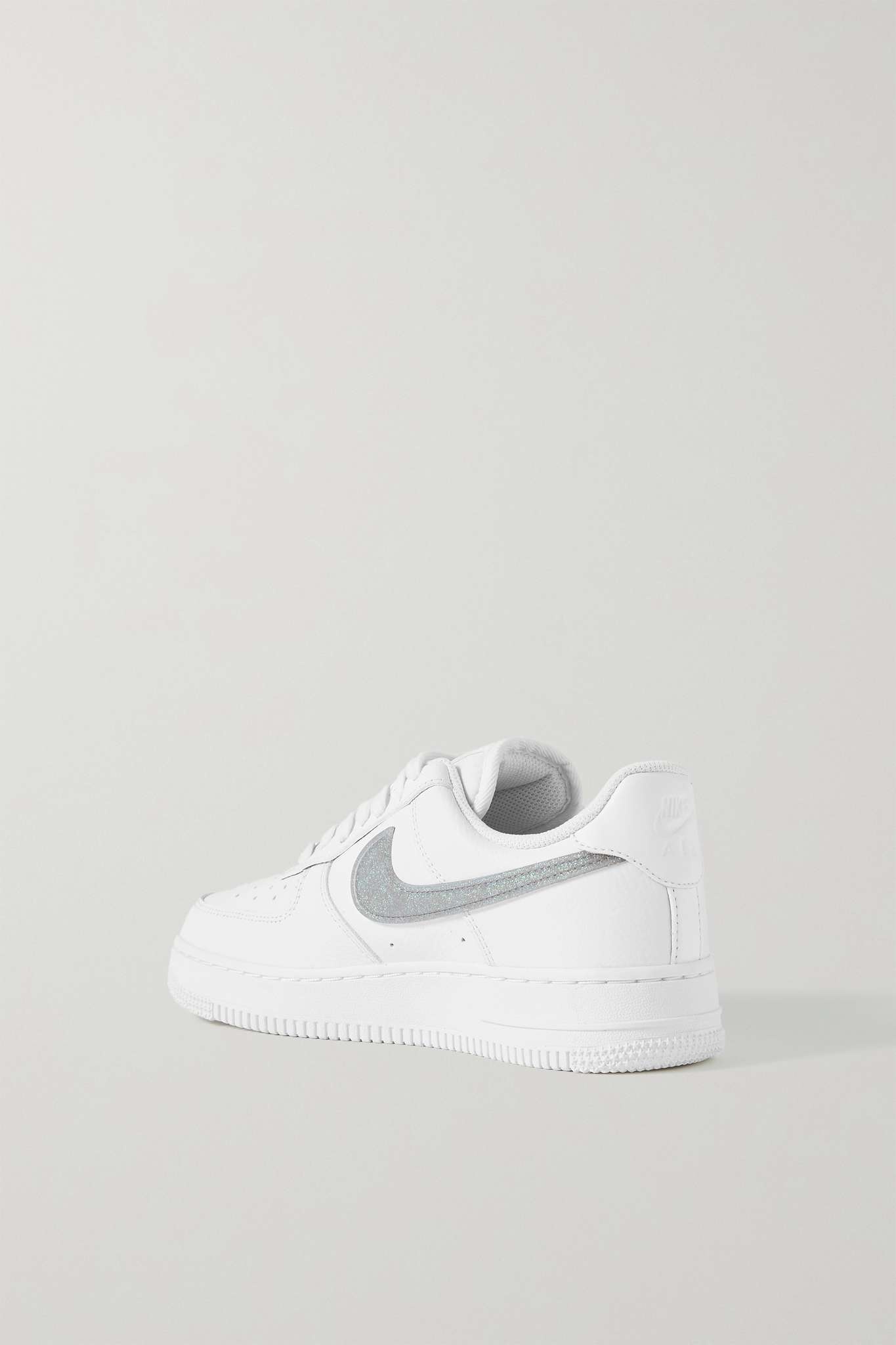 Air Force 1 glittered rubber-trimmed leather sneakers - 3