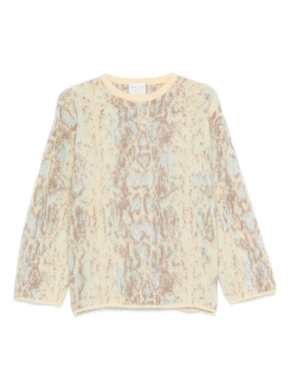 snakeskin-pattern crew-neck sweater - 1