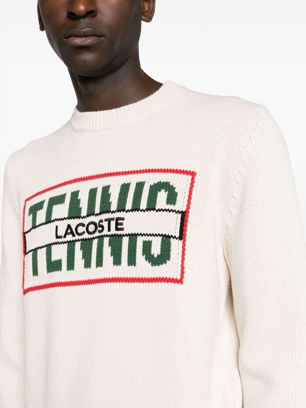 intarsia knit logo crew-neck jumper - 5