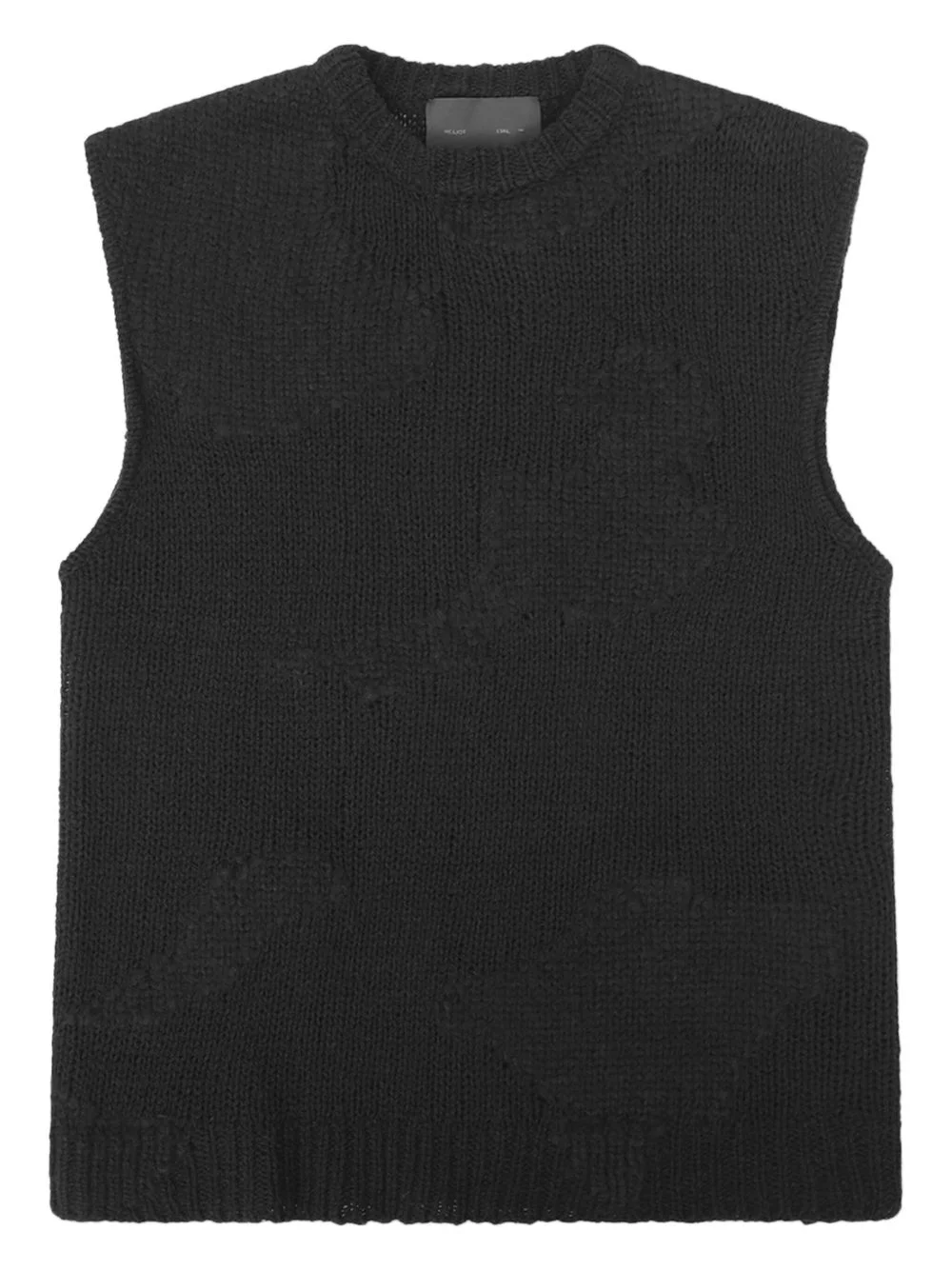 textured crew-neck vest - 1