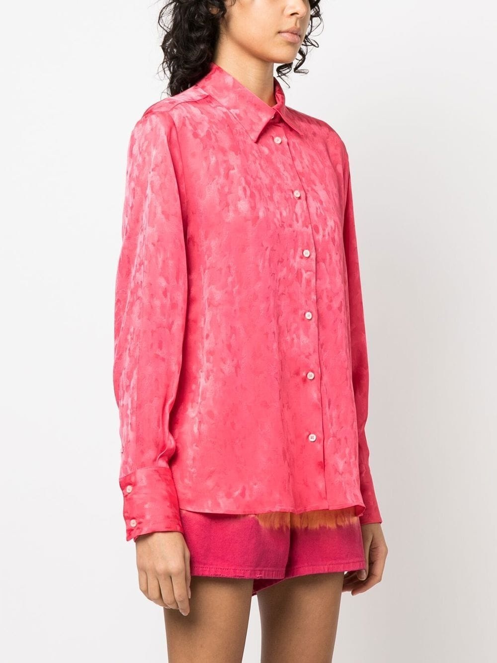 long-sleeve satin shirt - 3