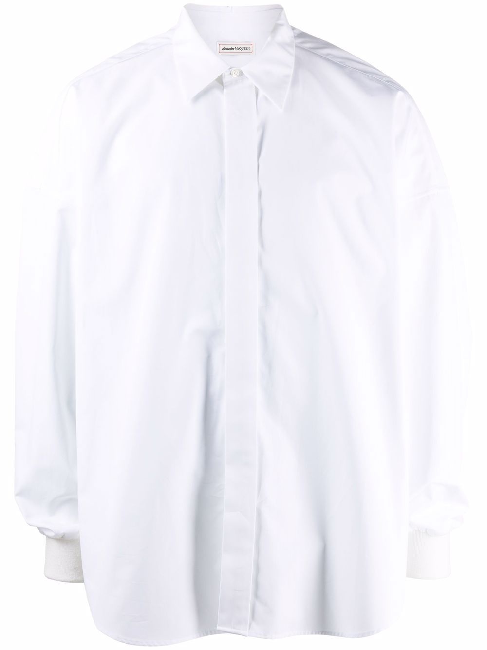 dropped shoulder poplin shirt - 1