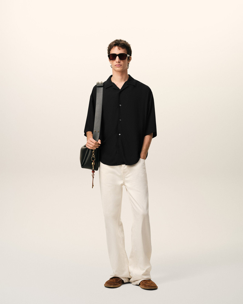 AMI Paris BLACK SHORT SLEEVE EMBROIDERED AMI PARIS BOXY SHIRT outlook
