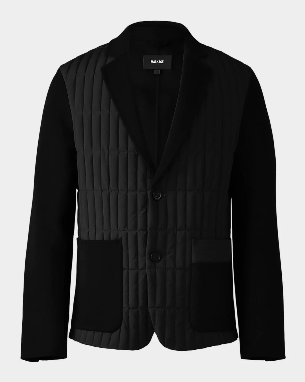 Men's John Vertical Quilted Mixed-Media Blazer - 1