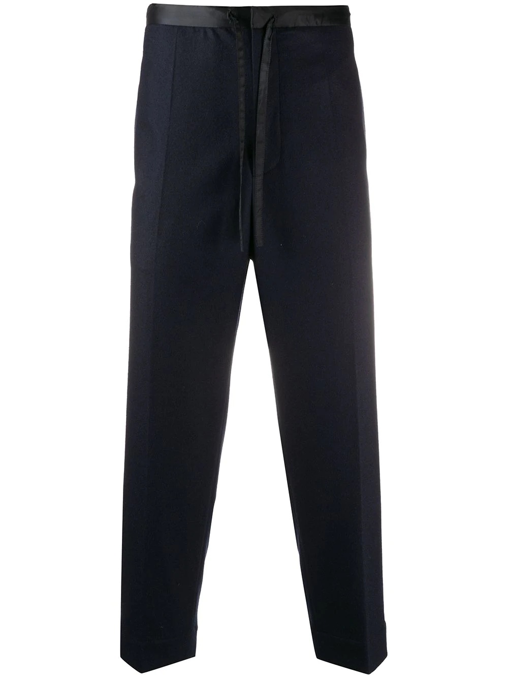 cropped drawstring waist trousers - 1